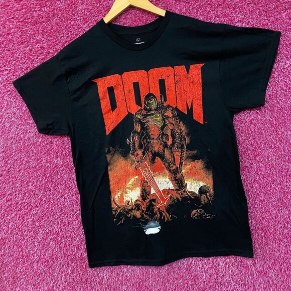 Doom Eternal Doom Slayer Cover Art Retro Game T-Shirt Large - Picture 3 of 5